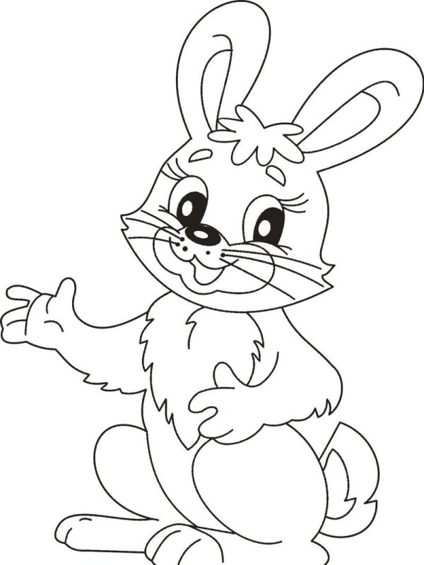 Заяц раскраска для детей