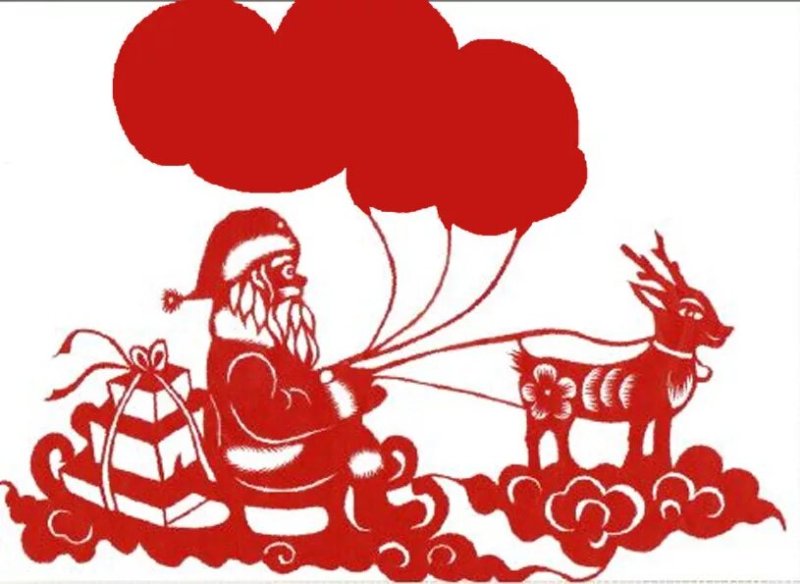 Дед Мороз трафарет