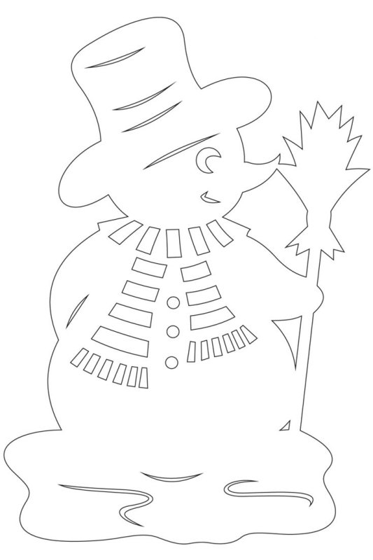 Снеговики на окна трафареты