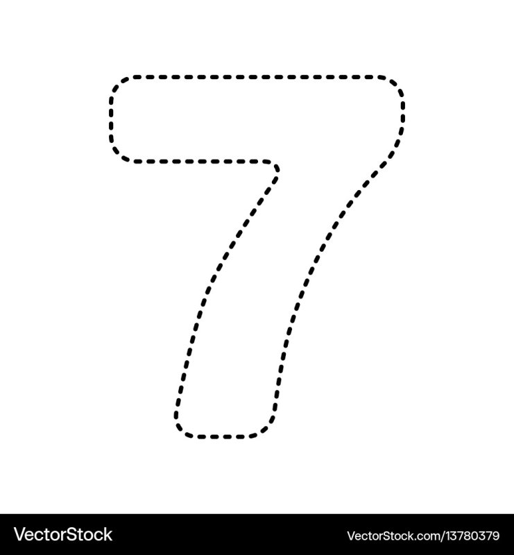 Цифра 7 трафарет