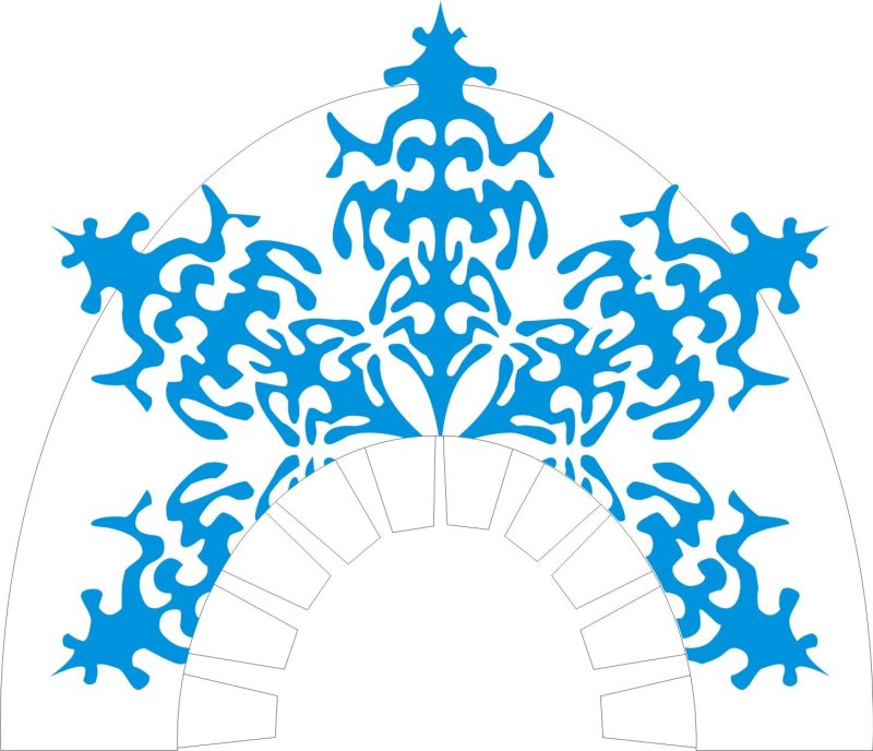 Трафарет короны снежинки