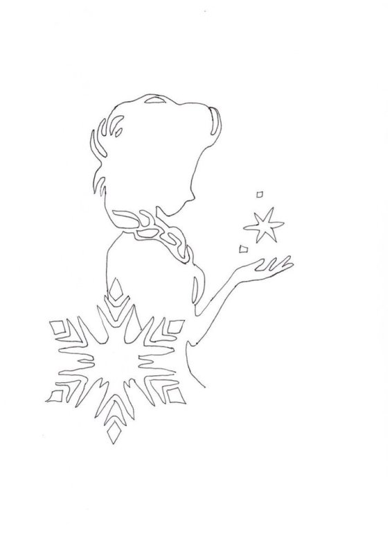 Вытынанка Холодное сердце на окно