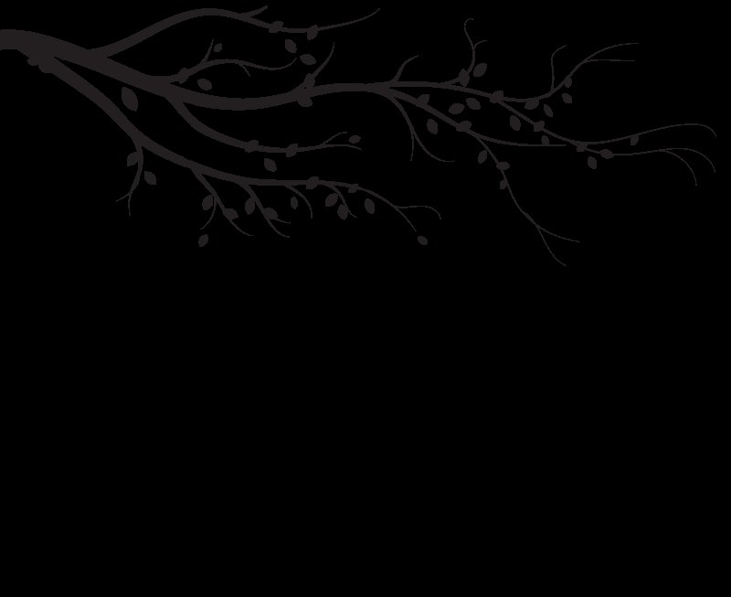 Дерево с качелями силуэт