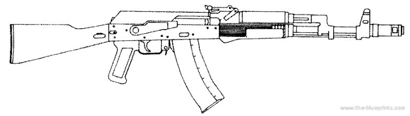 АК 47 сбоку чертёж