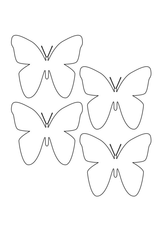 Бабочка контур для вырезания