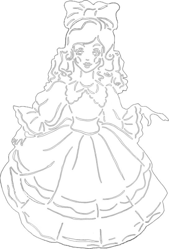 Шаблон принцессы для вырезания