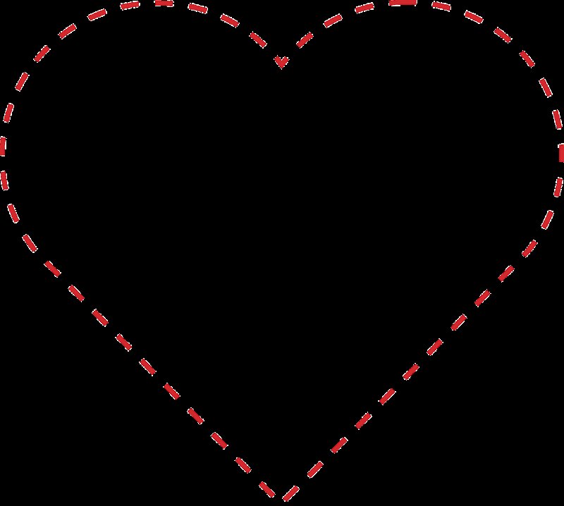 Контур сердца на прозрачном фоне