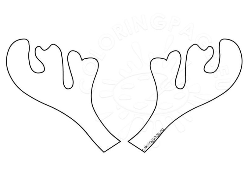 Рога оленя трафарет