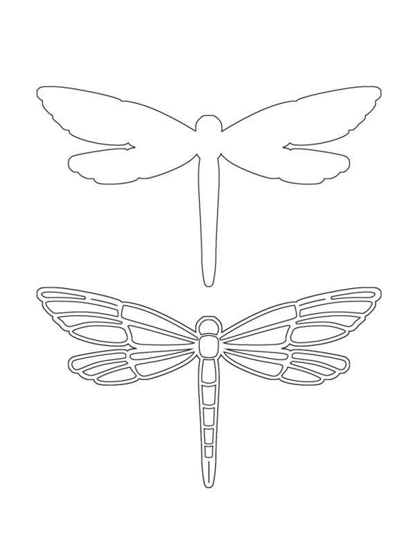 Стрекоза трафарет для вырезания