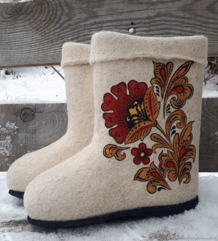 Валенки расписные женские