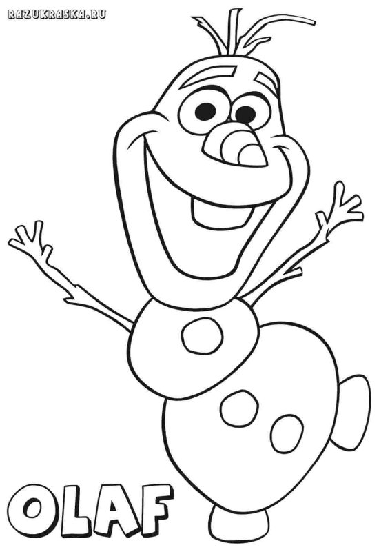 Снеговик из мультика Холодное сердце трафарет