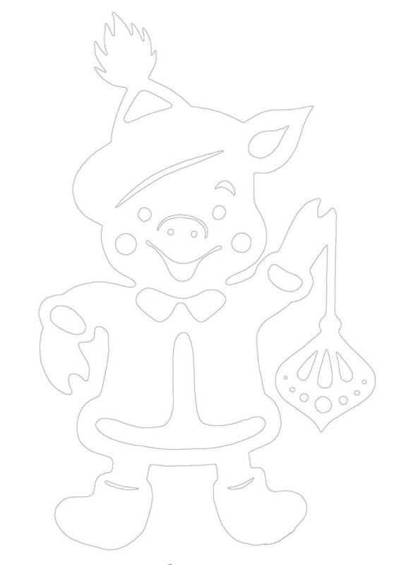 Вытынанка хрюшка