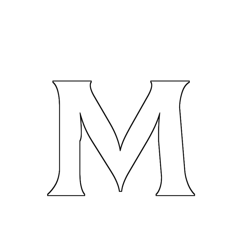 Буква m трафарет