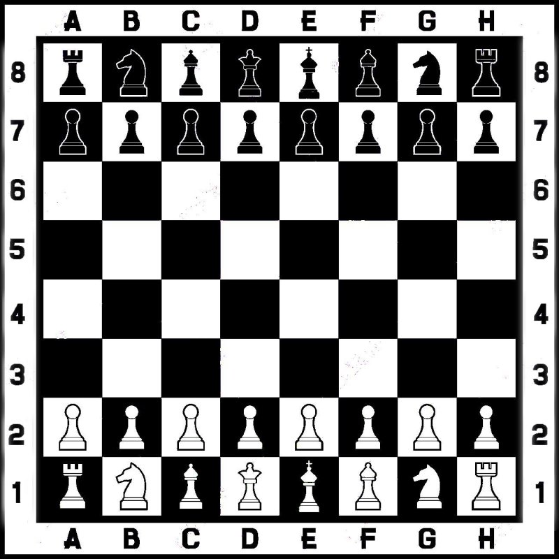 Шахматное поле для печати