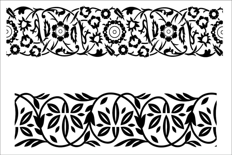 Цветочный узор в полосе