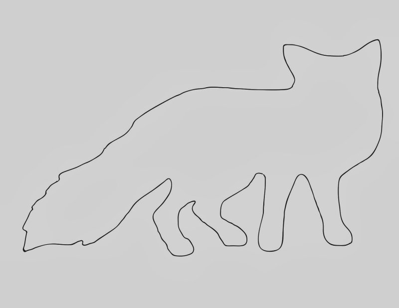 Трафарет лисы для рисования
