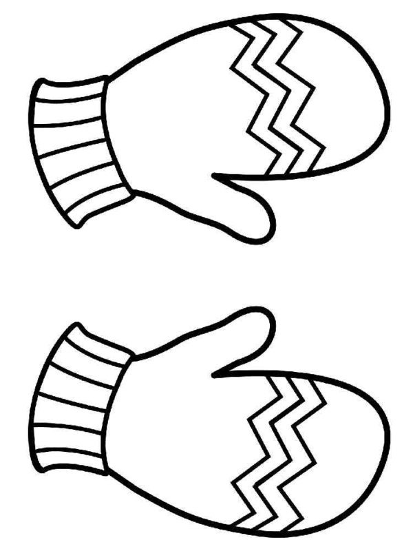 Варежка раскраска