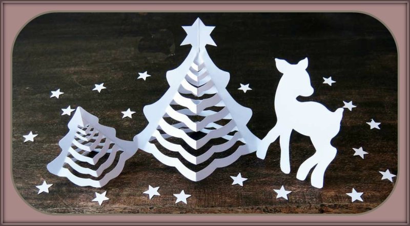 Киригами елка