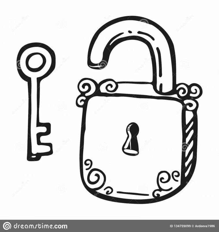 Раскраска замок на дверь