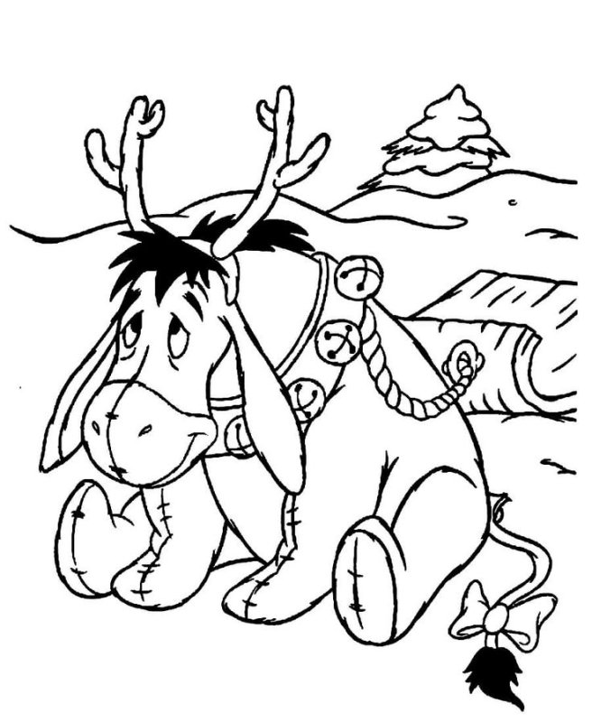 Ослик раскраска