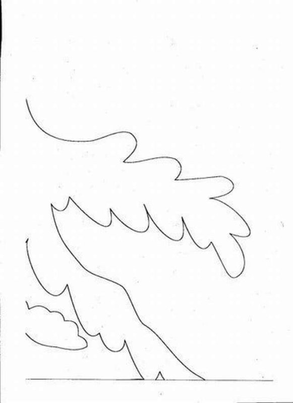 Трафарет ветки елки на окно