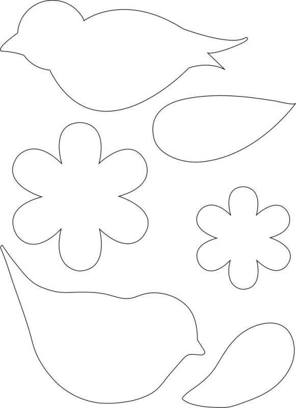 Шаблон птицы для аппликации