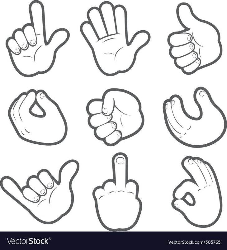 Рука раскраска