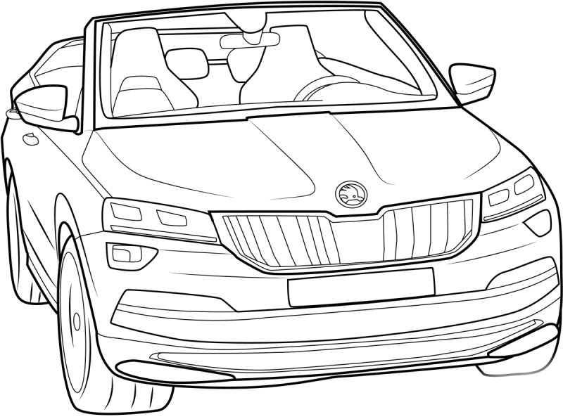 Раскраска машинки Шкода Октавия