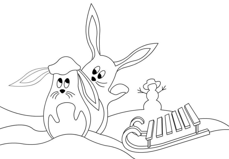 Картинки кролика для раскрашивания