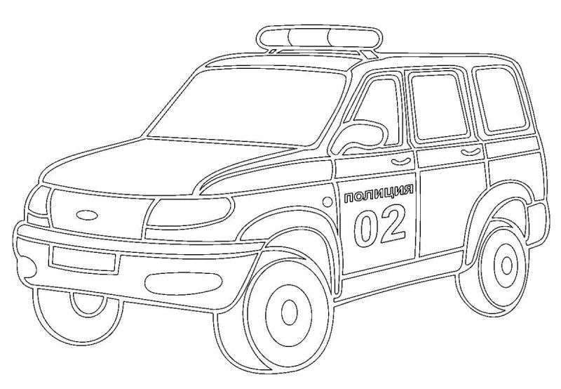 Полицейская машинка раскраска