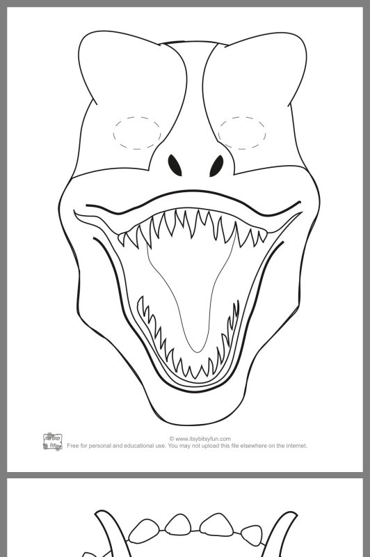 Маска динозавра раскраска