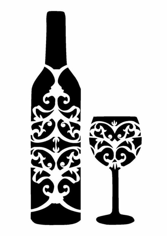 Трафарет вино