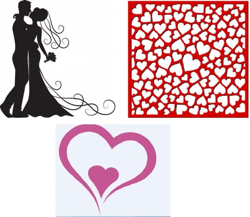 Трафареты для свадебных открыток