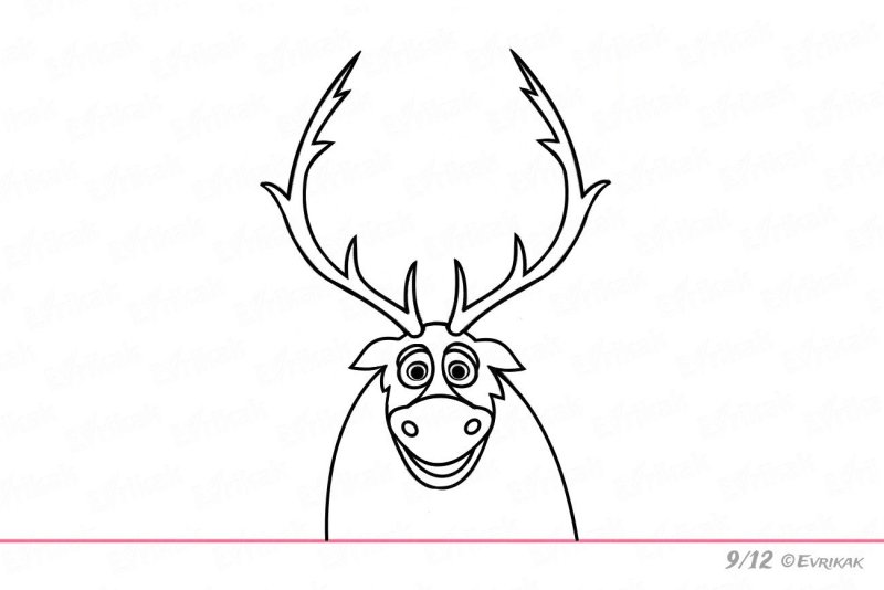 Олень из холодного сердца раскраска