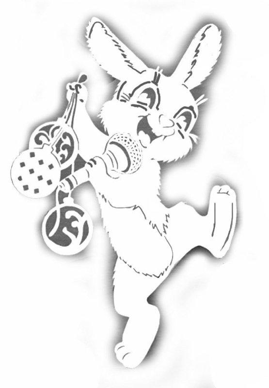 Новогодние украшения на окна зайчик