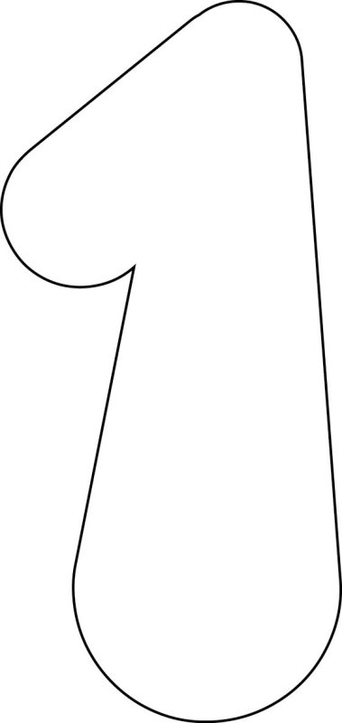 Цифра один контур