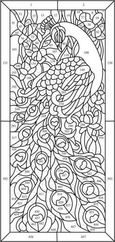 Эскиз для витража Павлин