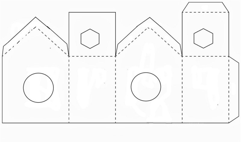 Трафарет из бумаги скворечник