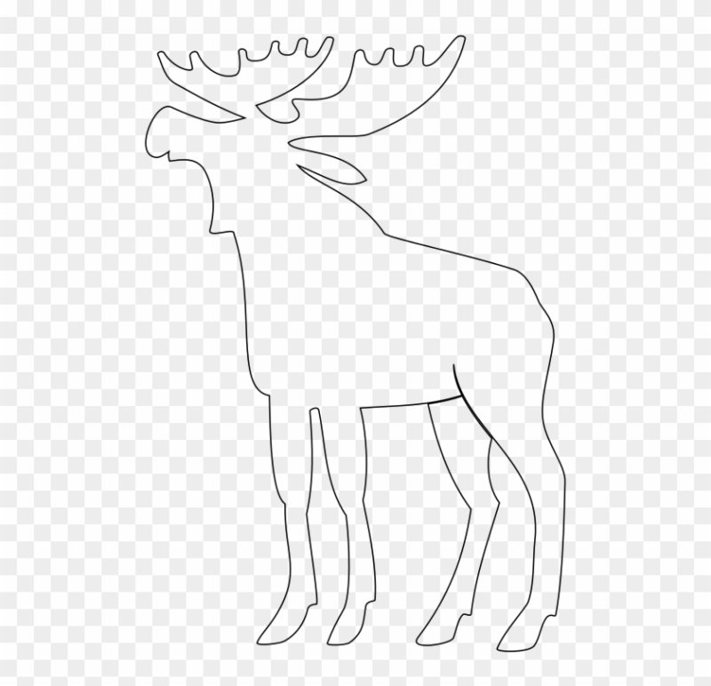 Олень контур для детей