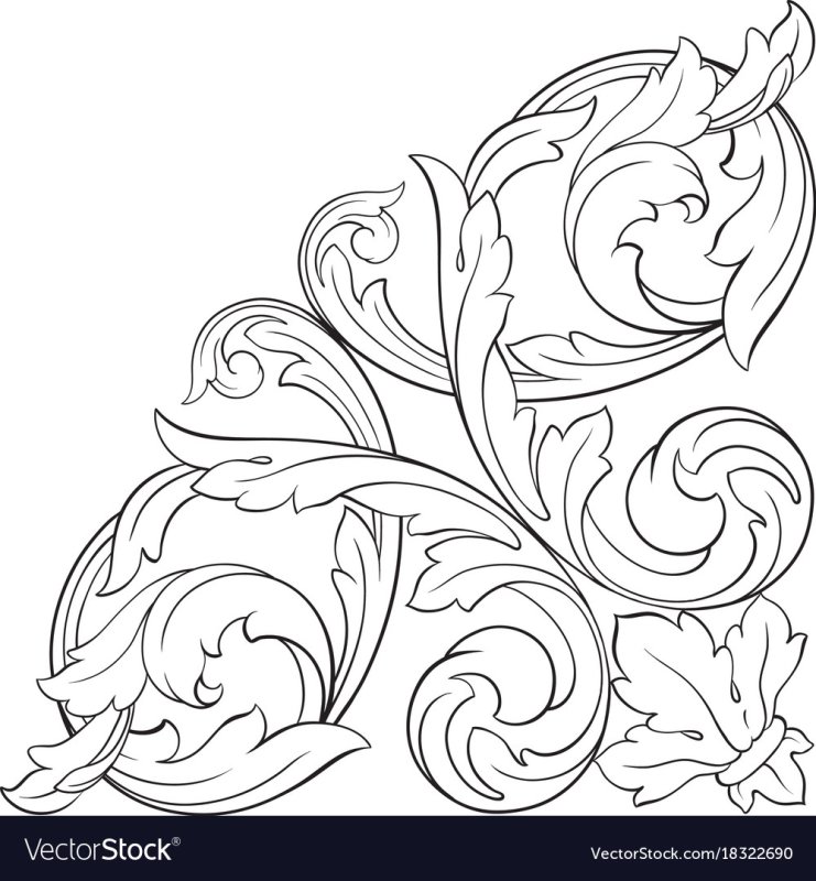 Узоры стиль Барокко эскизы