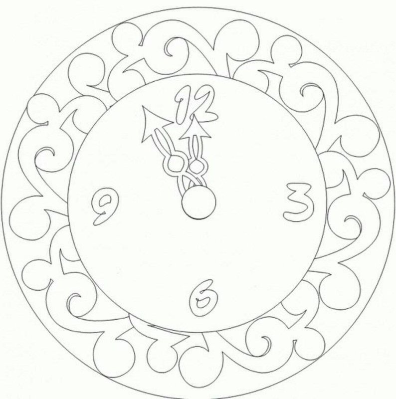 Часы-раскраска. Новогодние