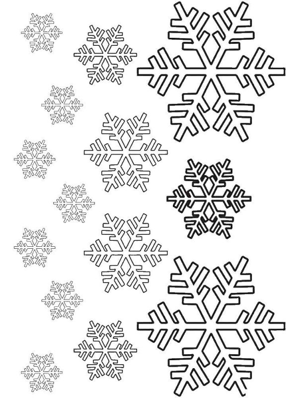 Снежинка раскраска для малышей