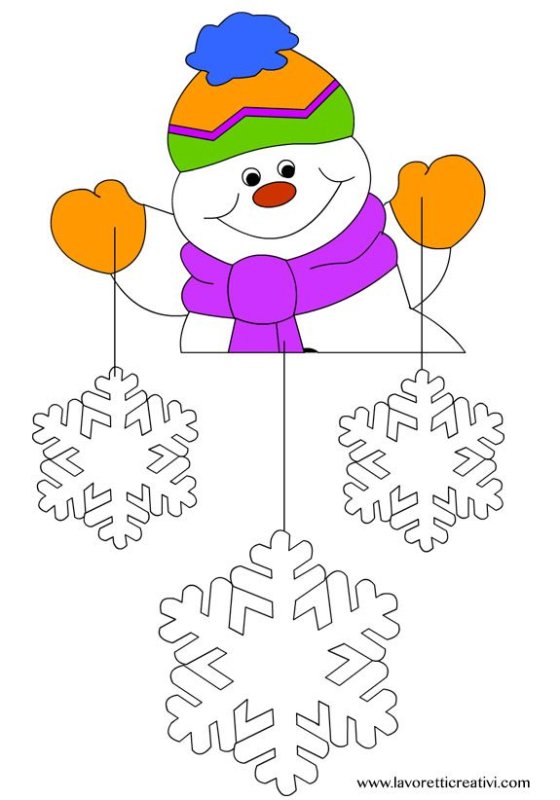 Новогодние украшения на окна цветные