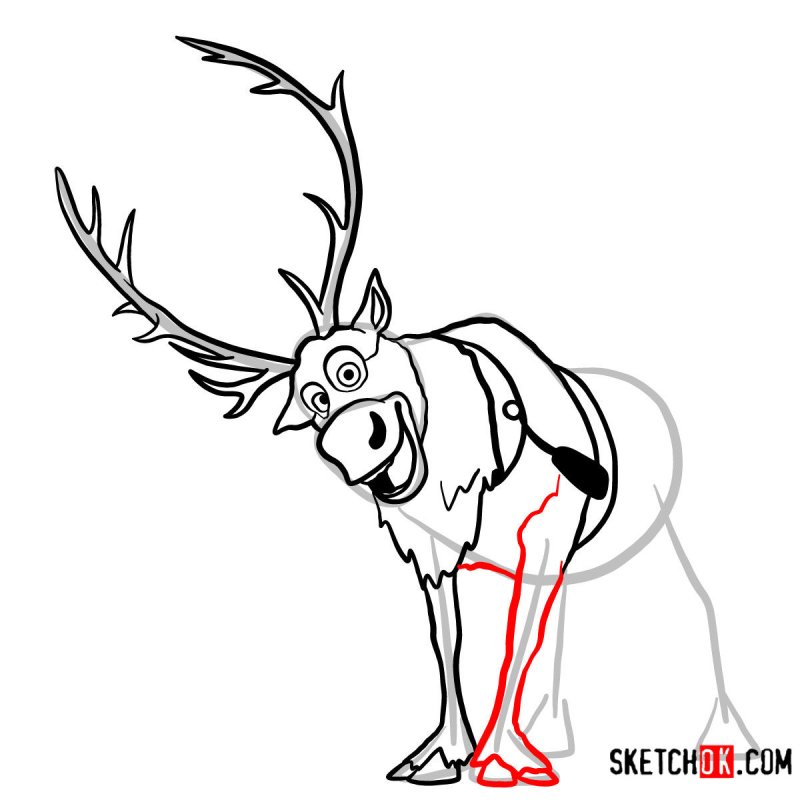 Олень для срисовки