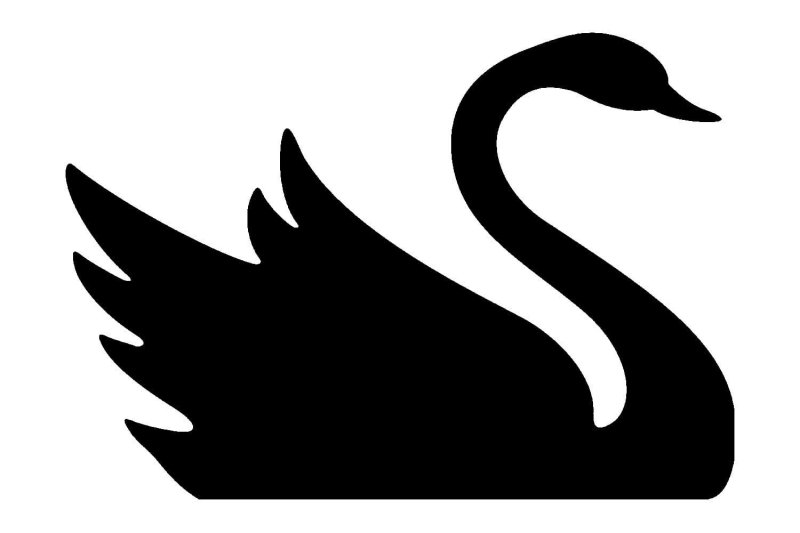 Лебедь трафарет