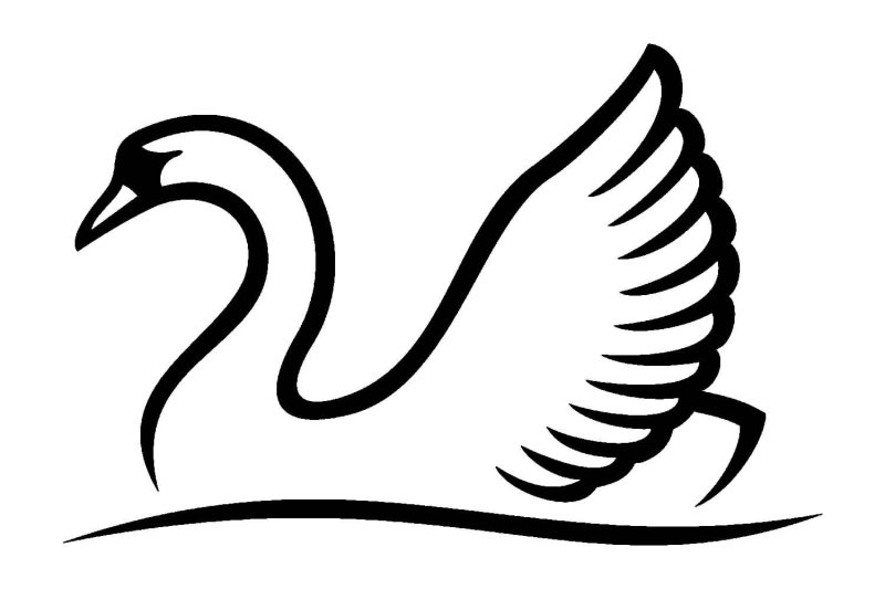 Лебедь силуэт