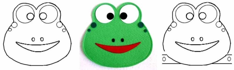 Маска лягушонка из фетра