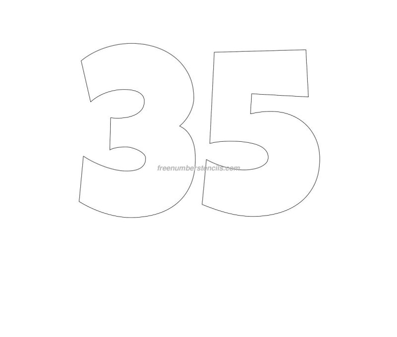 Цифра 35 трафарет для торта