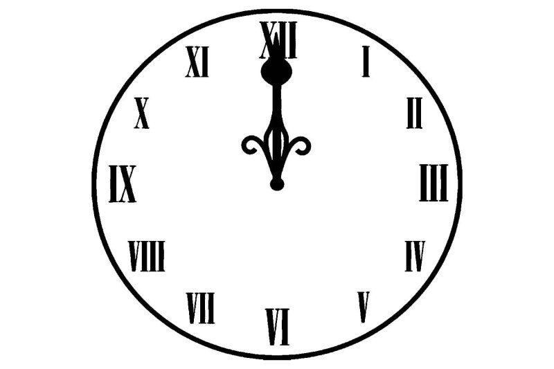 Трафарет новогодние часы морковка