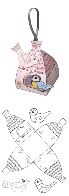 Раскрась вырежи и склей для детей